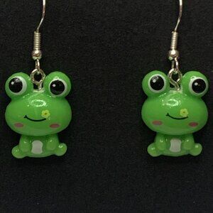 Frog Earring, Amphibian Earring, Gift Earring, Frog Jewelry, Cute Earring, Silly